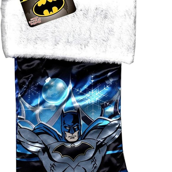 Christmas Stocking Satin Plush Cuff BATMAN 18" - Picture 1 of 3